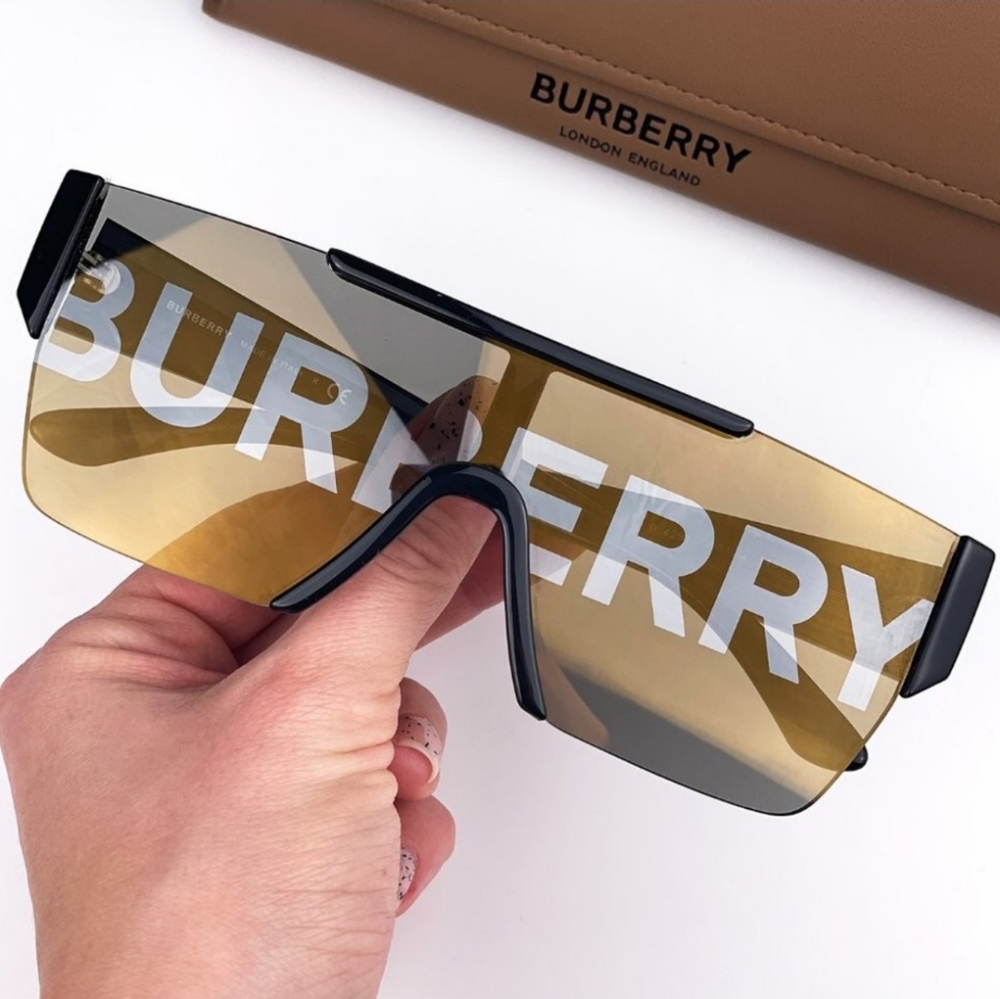 Burberry Mens Shield Brown/Black Sunglasses